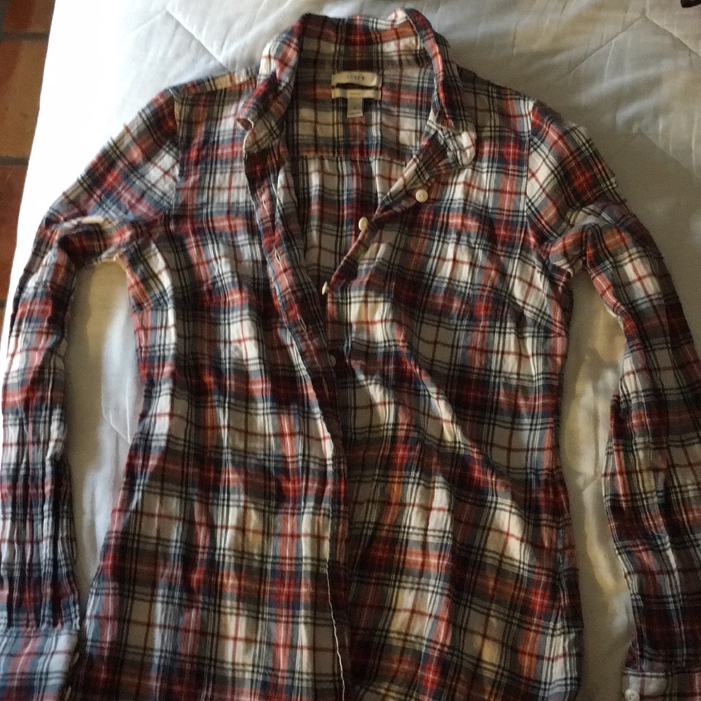 Jcrew perfect plaid button down